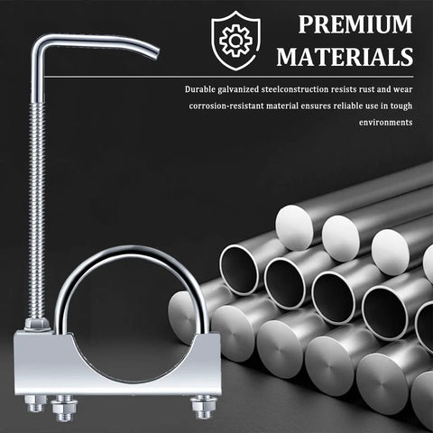 Heavy Duty 2.5 Inch Exhaust Clamp Kit With Rod And Rubber Hangers For Fixing Muffler Pipes Reduce Engine Noice On Cars And Trucks Essential Auto Parts galvanized steel clamp