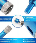 Diamond Core Drill Bit Set With 9 Diamond Bits And 1 Chamfer Bit For Porcelain Tile Ceramic Marble Granite Drilling details