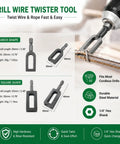 Super Heavy Duty Electric Drill Wire Twister Attachment For Fencing And Rebar Tying. 9# arch and 11# square shape details shown.