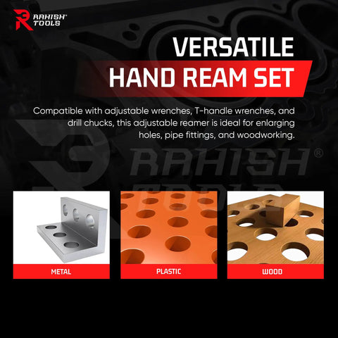 Adjustable Hand Reamer Tool For Precise Hole Finishing In Metal And Wood With Carbon Steel Blades and Durable Mild Steel Body