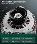 80 Amp Clockwise Nissan Sentra Alternator Replacement For 2002 Through 2006 1.8L With 6 Groove Pulley, 12V, S6 Class