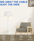 Room with lamp and chair using One Cable Cord Hider Kit 102-Inch Paintable Wall Wire Concealer for tidy look