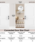 Concealed Door Size Chart for Zero Hassle Concealed Barn Door With Butter Smooth Soft Close Glide In Crisp White Primer.