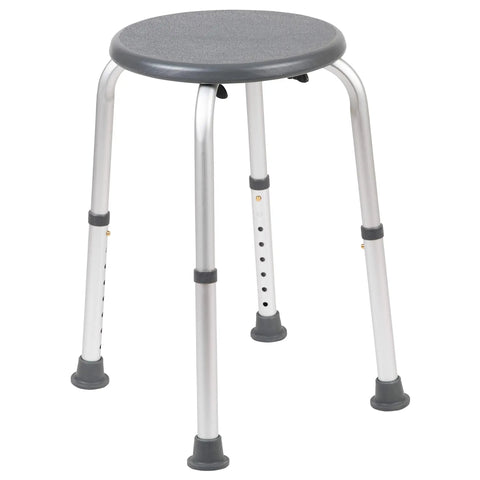 Aluminum Bath And Shower Chair With Adjustable Height And Anti Slip Medical Seat For Easy Safe Transfers 300 Lb Weight Capacity No Slip Feet Ideal For Elderly And Post Surgical Use Gray.