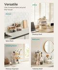 Stackable Cabinet Organizer Shelves Set Of 4 Hella Super Convenient Kitchen Pantry Storage That Hits Different as a versatile desktop shelf.