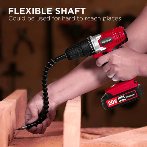20V Cordless Drill Set for Home DIY and Beginner Projects, Lightweight Power Drill with Battery, Charger, 22 Bit Set, Variable Speed, 3/8 Inch Keyless Chuck, Perfect for Furniture Assembly and Quick Home Fixes