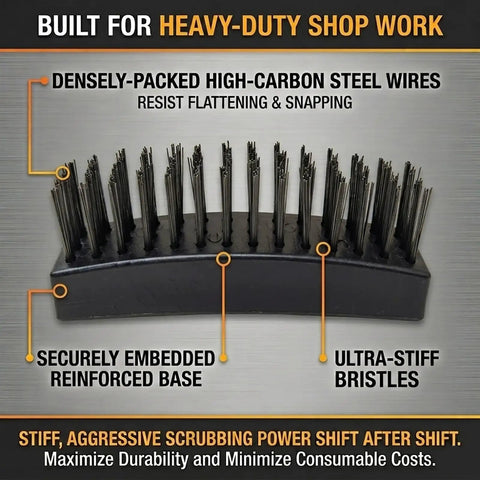 12-Pack Replacement Wire Brush Heads For Welding Chipping Hammers, Heavy Duty High-Carbon Steel Bristles detailed view.