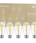 Pack of 5 Vintage Edison Style LED Filament Bulbs 60W Equivalent 4000K Daylight White With 95 Plus CRI Eye Safe Non Dimmable E26 Base