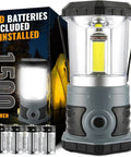 Beast 1500 Lumen LED Camping Lantern With 4 D Batteries Included, weatherproof tent light visible with packaging