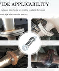 Wide applicability of heavy duty exhaust manifold bolts kit with shock absorbing springs for M10X1.5 exhaust gaskets.