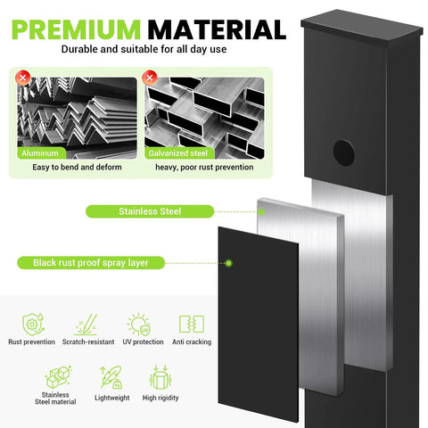 Built Like a Tank 105 Piece 32 Inch Deck Railing Kit with durable black rust proof spray layer and stainless steel material.