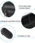 Slick Hardshell Eva Travel Case For Electronic Gear And Devices With Secure Zipper Closure showing durable zipper and mesh pocket.