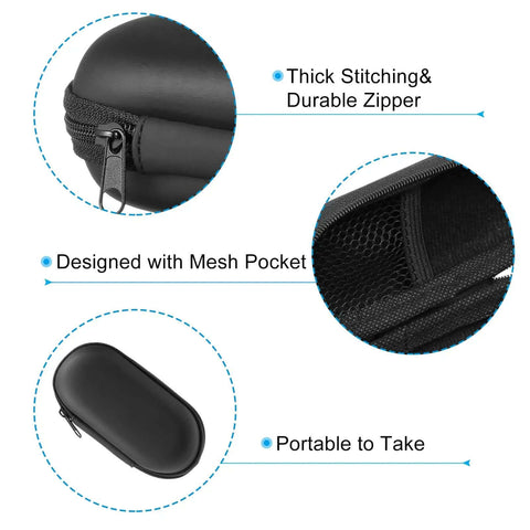 Slick Hardshell Eva Travel Case For Electronic Gear And Devices With Secure Zipper Closure showing durable zipper and mesh pocket.