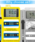 Comparison of Beast DIY 80W Soldering Gun Kit with adjustable temperature versus standard 49.8W soldering tool