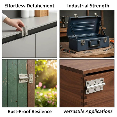 Heavy Duty Built To Last Tough As Nails 8 Pack 2.5 Inch 64 Mm Stainless Steel Lift Off Hinges 304 Rust Proof for Cabinets and Toolbox