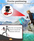 Person using Remote Control Metal Detector For Treasure Hunters With LCD Display, High Precision Underground Scanner in mountains