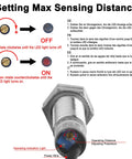M12 Capacitive Proximity Sensor Switch Non Shield Type LJC12A3-5-Z/AX operating distance adjustment diagram