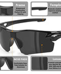 Six Pack Safety Glasses ANSI Z87.1 Plus UV Protective Eyewear with wraparound frame and anti-scratch lenses.