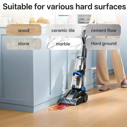 70.54 Fl Oz All Purpose Cleaner For Robot Vacuums And Mops cleaning spill on wood floor, suitable for various hard surfaces