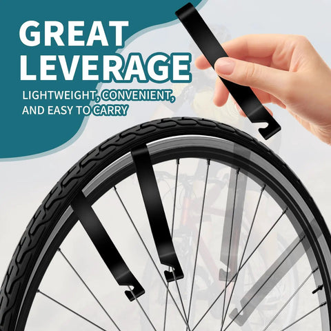 Portable Bike Repair Stand Kit For Bicycles And E Bikes With Maintenance Brackets Pry Bars in use on a bike wheel