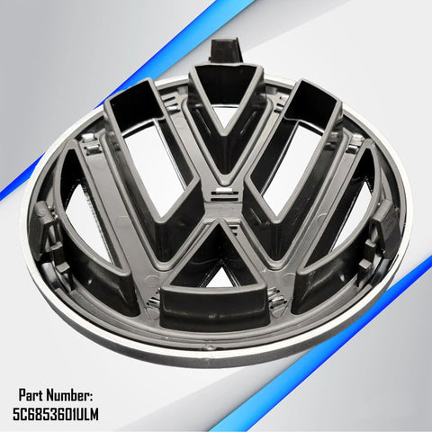 Rear view of Volkswagen Front Grille Emblem for Jetta Sedan 2011 2014 MK6 Chrome OEM VW Badge Replacement
