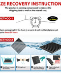 Size recovery instructions for High Density Acoustic Foam Soundproofing Wedges For Walls And Studio Banish Noise Like A Pro.