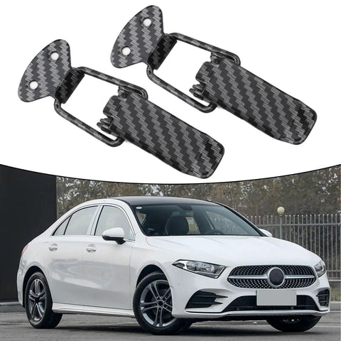 Set Of 2 Carbon Fiber Style Bumper Lock Clips With Quick Release Hooks Heavy Duty Auto Exterior Panel Fasteners, with car