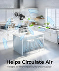 Compact USB Desk And Wall Mount Fan With Suction Cup Base And Digital LED Display Six Speeds Quiet Oscillating Motion in kitchen
