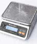 Pro Grade Commercial Food Scale With Pound And Ounce Conversions Rechargeable Stainless Steel Platform wet from water splash