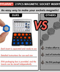 21 Piece Magnetic Socket Inserts Set For SAE And Metric Sizes 5/16 To 7/8 Inch And 8mm To 19mm, comparison of products with EVA case and inserts.
