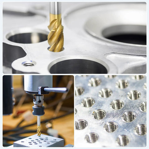 3/8-16 UNC Spiral Flute Thread Taps Set For Quick Machining And DIY Repair Titanium Coated in CNC machine and metalwork