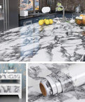 36x197 Inch Extra Wide Grey Contact Paper For Countertops Peel And Stick Waterproof Vinyl Laminate Sheets used on kitchen island and tables