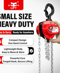 Half Ton Hand Chain Hoist For Garage And DIY Lifting, Compact Lightweight Manual Chain Block, 1100 Lbs Working Load