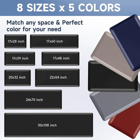 Ultra Thick 4 To 5 Inch Memory Foam Anti Fatigue Kitchen Mat Non Slip Water And Stain Resistant 17 By 28 Inch Rug variety