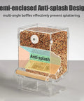 No Fuss Automatic Parrot Food Dispenser Extra Large High Quality Acrylic Bird Feeder For Cage with anti-splash design.