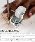 Installing 1.9 Inch White Caster Wheels Set, 8 Pack, 360 Degree Swivel Casters With Brakes on wooden surface