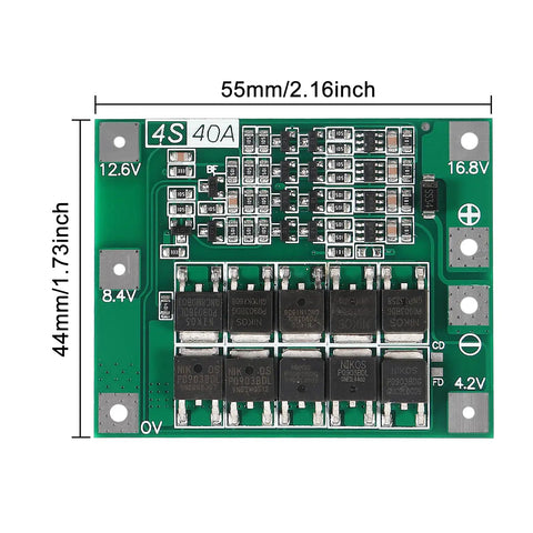 Hella Solid Heavy Duty 4S 40A 16.8V 18650 Lithium Battery Protection Bms Module With Plug And Play Smart Auto Balance Charging Circuit Board