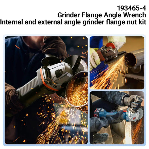 Heavy Duty Three Pack Angle Grinder Flange Nut And Wrench Set For 4.5 5 And 7 Inch Grinders With 5/8-11 Thread in action.