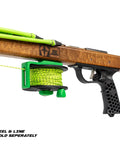 Woody Magnum Speargun For Spearfishing And Freediving Handpicked African Mahogany Barrel with easy stretch bands.