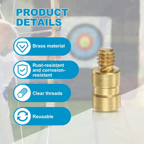 25 Grain Brass Screw In Arrow Insert Weight For Carbon Arrows 6.2mm 0.244 Inch Shaft Field Points Archery Accessory