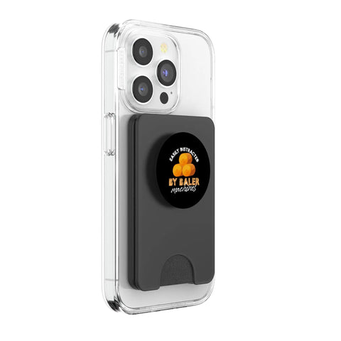 Easily Distracted By Baler Machines Hay Bale Farming PopWallet For MagSafe Phone Grip And Wallet, on clear iPhone