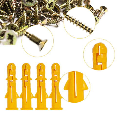 Close-up image of mounting screws and expansion anchors for Four Pack Motorcycle Helmet Holder Hook Wall Mount Rack Aluminum Alloy