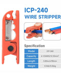 Pro Grade Battery Cable Terminal Crimping Tool Kit With Cutter And Wire Stripper ICP-240 model showcasing wire stripper capacity and specifications
