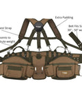 Rugged Pro Tool Belt With Tan And Green Comfort Rig Heavy Duty Construction Iron Buckles Reinforced Stitching Adjustable Straps