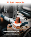 High Output 1800W Magnetic Induction Bolt Heater Kit With Four Swappable Coils heating a rusted bolt in an engine.