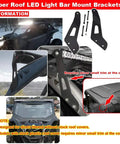 Rugged Roof Mount Brackets For 50 Inch And 52 Inch LED Light Bars Fits Maverick X3 And X3 Max 2017 2026 Upper Roof Windshield Mounting Kit