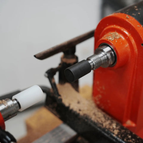 Pen Press Kit For Woodturning Lathes With MT1 Taper Handy DIY Pen Making Tool with dual nylon pads on a lathe