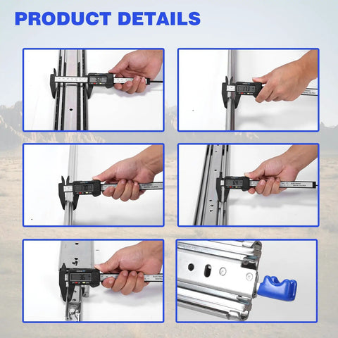 Measuring Heavy Duty Side Mount Drawer Slides With Locking Swing Handle And Tough As Nails Cold Rolled Steel at various points.
