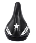 Kids Bike Seat With Built In Parent Handle Padded Replacement Saddle for 12 14 16 18 Inch Bikes, front view with star design