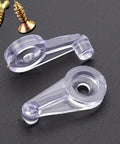 Clear Cabinet Glass Retainer Clips With Screws, 4Mm Offset Design, durable plastic and alloy fasteners, showing a close-up of clips.